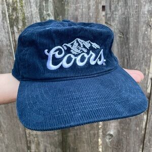 Coors Navy Blue Corduroy Snap Back Cap